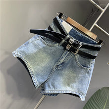Load image into Gallery viewer, Double Belt High Waist A-line Shorts