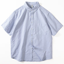 Load image into Gallery viewer, Blue Striped Cotton Loose Casual T-shirt