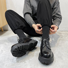 Load image into Gallery viewer, Round Toe Low Heel Lace-up Casual Leather Shoes