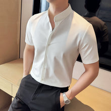 Load image into Gallery viewer, Summer Stand Collar Ice Silk Casual Waffle Shirt