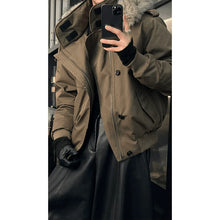 Load image into Gallery viewer, Detachable Hooded Warm Fur Collar Coat