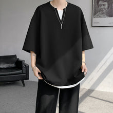 Load image into Gallery viewer, Fake Two-piece V-neck T-shirt