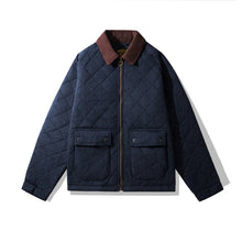 Load image into Gallery viewer, Corduroy Collar Diamond Pattern Casual Cotton Jacket