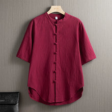 Load image into Gallery viewer, Linen Casual Button-Down T-shirt