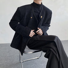 Load image into Gallery viewer, Double-breasted Collarless Solid Color Jacket