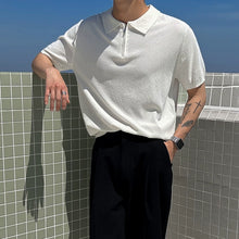 Load image into Gallery viewer, Casual Polo Collar Zipper T-shirt