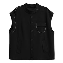 Load image into Gallery viewer, Black Loose Vest Elastic Waist Skirt Suit