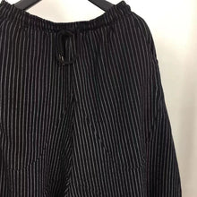Load image into Gallery viewer, Loose Cotton and Linen Striped Drop Crotch Harem Pants
