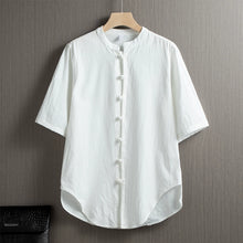 Load image into Gallery viewer, Linen Casual Button-Down T-shirt