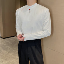 Load image into Gallery viewer, Stretch half turtleneck slim-fit long-sleeve T-shirt