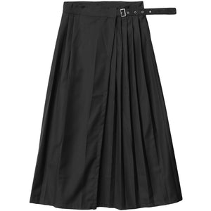 Dark A-Line Pleated Skirt