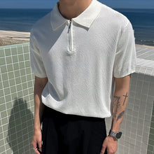 Load image into Gallery viewer, Casual Polo Collar Zipper T-shirt
