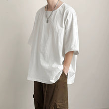 Load image into Gallery viewer, Japanese Loose Large Collar Cotton and Linen T-shirt
