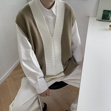 Load image into Gallery viewer, Preppy Style Sleeveless V-neck Sweater Vest