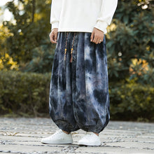 Load image into Gallery viewer, Ink Tie-Dyed Casual Pants Loose Bloomers Harem Pants