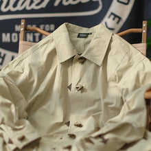 Load image into Gallery viewer, Horn Buttoned Loose Pointed Collar Shirt