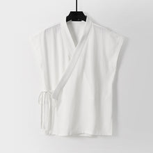 Load image into Gallery viewer, Two Piece Vest Sleeveless Cotton And Linen Suit