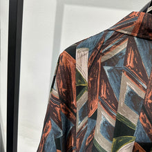 Load image into Gallery viewer, Retro Geometric Print Loose Long-sleeved Shirt