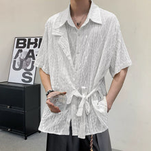 Load image into Gallery viewer, Vintage Jacquard Hollow Strap Shirt