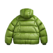 Load image into Gallery viewer, Heavyweight White Duck Down Hooded High Neck Loose Puffer Coat