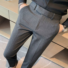 Load image into Gallery viewer, Striped Business Casual Slim Fit Suit Pants