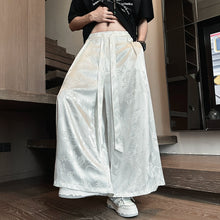 Load image into Gallery viewer, Jacquard Ice Silk Cropped Pants Thick Loose Straight Pants