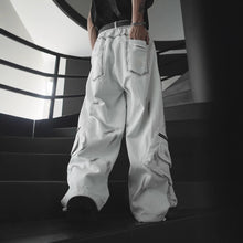 Load image into Gallery viewer, Retro Distressed Punk Washed Wide-leg Jeans