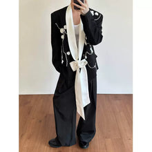 Load image into Gallery viewer, Color-blocked Floral Diamond Suit Jacket