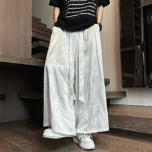 Load image into Gallery viewer, Jacquard Ice Silk Cropped Pants Thick Loose Straight Pants