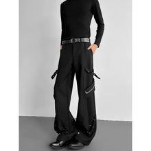 Load image into Gallery viewer, Metal Buckle Draped Casual Trousers