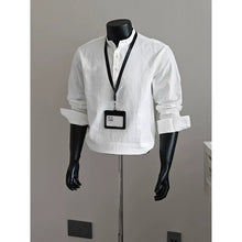 Load image into Gallery viewer, Solid Color Casual Loose Henley Collar Shirt