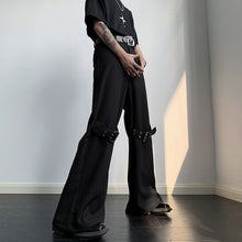 Load image into Gallery viewer, Lace-up Deconstructed Flared Wide-leg Pants