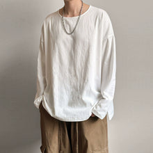 Load image into Gallery viewer, Crew Neck Linen Casual Loose T-shirt