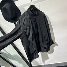 Load image into Gallery viewer, Loose Multi-pocket Stand Collar Shirt