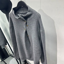 Load image into Gallery viewer, Vintage Turtleneck Button Loose Sweater