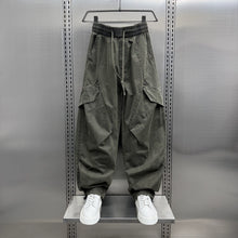 Load image into Gallery viewer, Retro Pleated Multi-Pocket Loose Straight Wide-Leg Pants