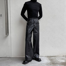 Load image into Gallery viewer, PU Leather Straight Wide-leg Casual Pants