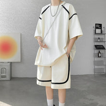 Load image into Gallery viewer, Casual Textured T-shirt Shorts Set