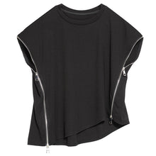 Load image into Gallery viewer, Sleeveless Zip Up Relaxed T-Shirt
