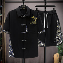 Load image into Gallery viewer, Cotton And Linen Suit Casual Shirt Set