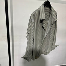 Load image into Gallery viewer, Striped Irregular Lapel Shirt