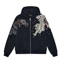 Load image into Gallery viewer, Dragon Suzaku White Tiger Embroidery Hooded Sweatshirt