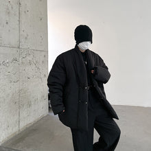 Load image into Gallery viewer, Dark Thickened Cross Placket Cotton Jacket