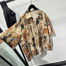 Load image into Gallery viewer, Vintage Distressed Loose Lapel Shirt