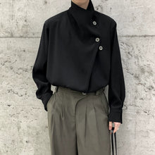 Load image into Gallery viewer, Retro Irregular Button Stand Collar Shirt