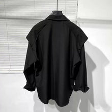 Load image into Gallery viewer, Fake Two Piece Loose Zipper Simple Shirt