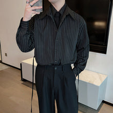 Load image into Gallery viewer, Vertical Striped Retro Casual Shirt