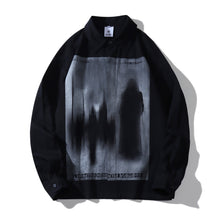 Load image into Gallery viewer, Black Shadow Print Loose Lapel Shirt