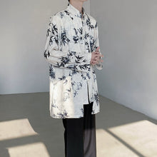 Load image into Gallery viewer, Bamboo Leaf Jacquard Flowing Fake Two-Piece Shirt