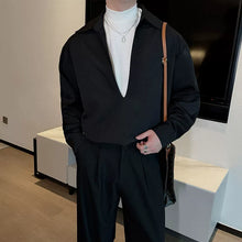 Load image into Gallery viewer, Fake Two-piece Large V-neck Stitching Pullover